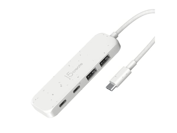 j5create JCH342EW - Hub - miljøvennlig, USB-C - 2 x USB 3.2 Gen 2 + 2 x USB-C 3.2 Gen 2 - stasjonær