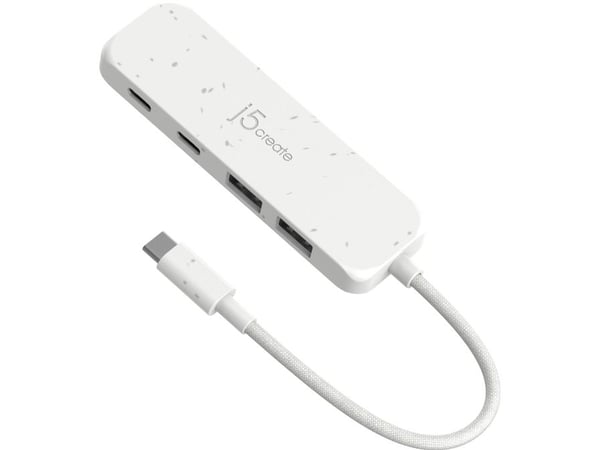 j5create JCH342EW - Hub - miljøvennlig, USB-C - 2 x USB 3.2 Gen 2 + 2 x USB-C 3.2 Gen 2 - stasjonær