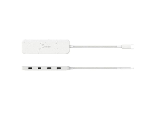 j5create Ympäristöystävällinen USB-C - 4-porttinen Type-C Gen 2 -keskitin, USB 3.2 Gen 1 (3.1 Gen 1) Type-C, USB 3.2 Gen 2 (3.1 Gen 2) Type-C, 1000...