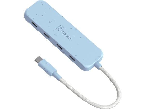 j5create JCH345EC - Hub - miljøvennlig, USB-C - 4 x USB-C 3.2 Gen 2 - stasjonær