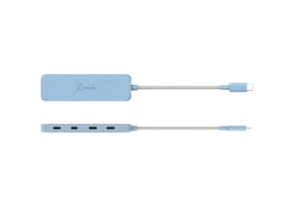 j5create JCH345EC - Hub - miljøvennlig, USB-C - 4 x USB-C 3.2 Gen 2 - stasjonær