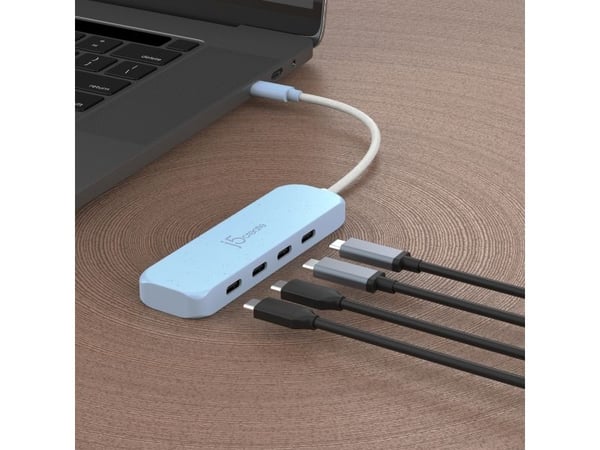 j5create JCH345EC - Hub - miljøvennlig, USB-C - 4 x USB-C 3.2 Gen 2 - stasjonær