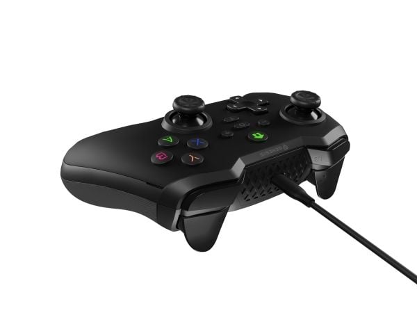 Genesis Mangan 300 - Håndkonsoll - 19 knapper - kablet - svart - for Asus Rog Ally, Nintendo Switch, Steam Deck, PC, Android