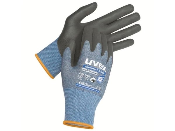 Uvex phynomic C XG ESD, Verkstedhansker, Sort, Blå, Voksen, Voksen, Unisex, Kuttbestandig, Eksplosjonssikker, Revnesikker
