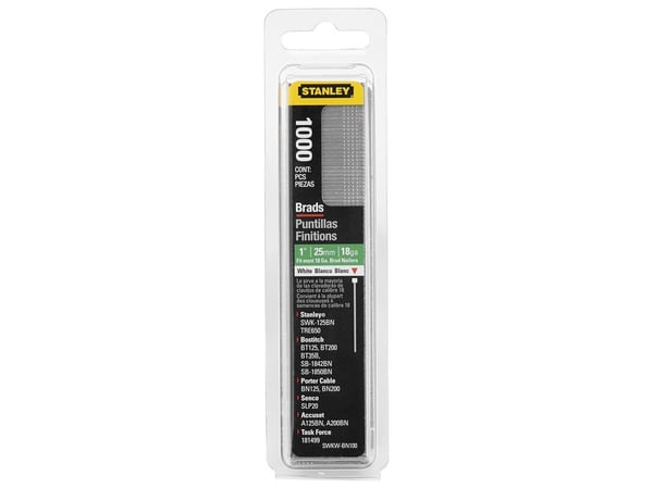 Stanley 1-SWKBN100T, Stiftepakker, 2,5 cm, Sølv, Stanley, 1000 stk