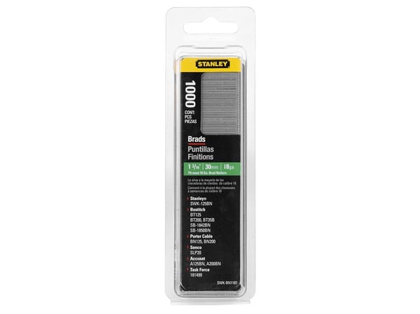 Stanley 1-SWKBN100T, Stiftepakker, 2,5 cm, Sølv, Stanley, 1000 stk