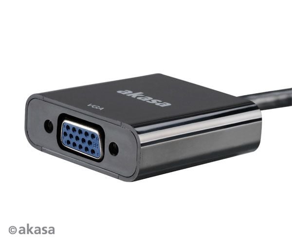 Akasa AK-CBDP07-20BK, DVI-utgang, DisplayPort-utgang, 1, VGA (D-Sub)-utgang, 1920 x 1200 piksler