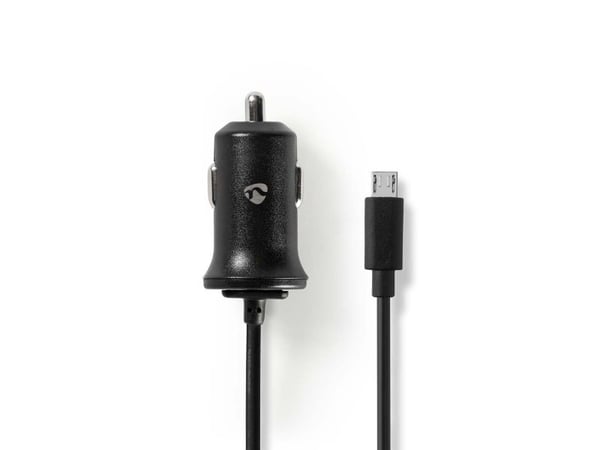 Nedis - Strömadapter för bil - 2.4 A (mikro-USB typ B) - svart