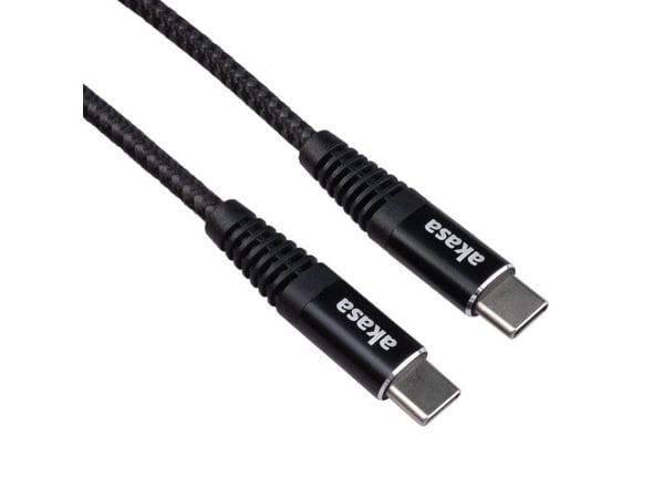 Akasa USB Type C - USB Type C 100W PD -latauskaapeli - musta