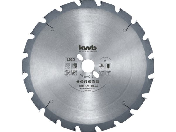 kwb 593040, Lastulevy, polttopuu, havupuu, 30 cm, 3 cm, volframikarbidikärki (TCT), 3,2 mm, 1 kpl