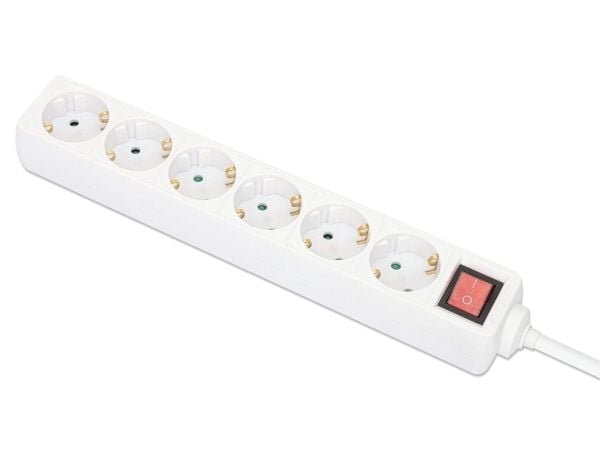 MANHATTAN Power Strip 6x 2m kaapeli valkoinen Virtakytkin