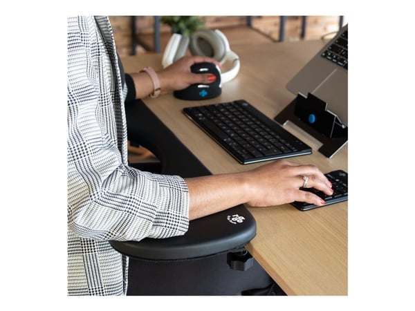 R-Go Ergonomic Armrest - Monteringssett (brakett, skrivebordsklemmemontering, armstøtte) - vinyl, tre - svart