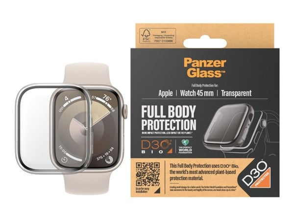 PanzerGlass™ | Full Body - Näytönsuoja älykellolle - Läpinäkyvä | Apple Watch 9 (45mm)
