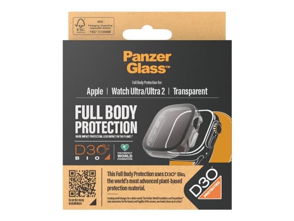 PanzerGlass™ | Full Body - Näytönsuoja älykellolle - Läpinäkyvä | Apple Watch 9 Ultra (49mm)