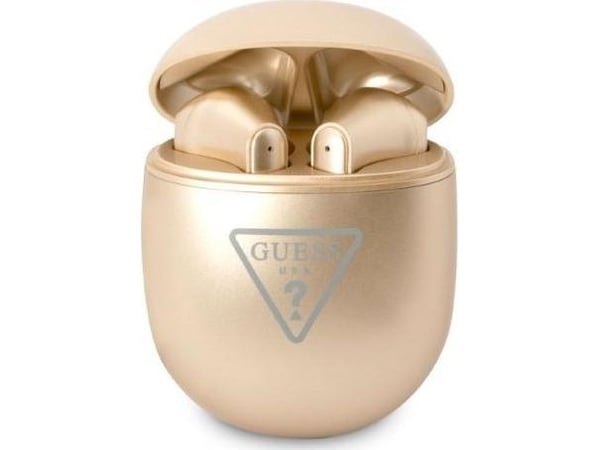 Guess Bluetooth-ørepropper GUTWST82TRD TWS + ladestasjon gull/auksinis, Triangle-logo