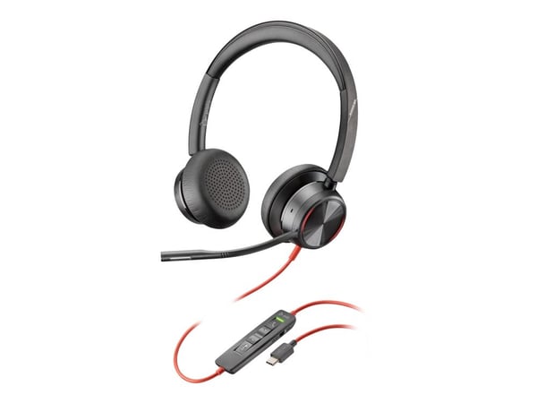 HP Poly Blackwire 8225 - Blackwire 8200 series - headset - på örat - kabelansluten - aktiv brusradering - USB-C - svart - Zoomcertifierad, UC-certi...