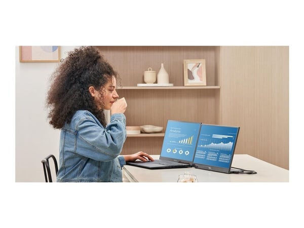 ASUS ZenScreen MB16QHG - LED-skjerm - 16" - portabel - 2560 x 1600 WQXGA @ 120 Hz - IPS - 500 cd/m² - 1200:1 - DisplayHDR 400 - 5 ms - HDMI, 2xUSB-...