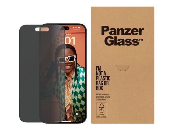 PanzerGlass ® Privacy Screen Protector iPhone 15 Pro Max | Ultra-Wide Fit w. EasyAligner | Bulk, Apple, Apple - iPhone 15 Pro Max, Asennus kuivana,...