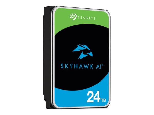 Seagate SkyHawk AI ST24000VE002 - Hårddisk - 24 TB - inbyggd - 3.5" - SATA 6Gb/s - buffert: 512 MB - med 3 års Seagate Rescue Data Recovery
