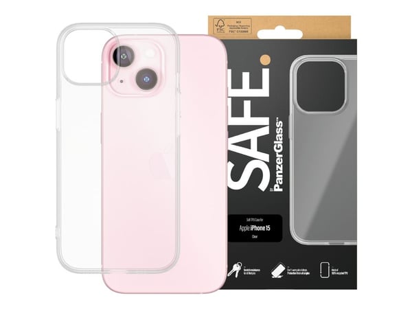 PanzerGlass SAFE. TPU Case iPhone 2023 6.1, Suojus, Apple, Apple - iPhone 15, Läpinäkyvä
