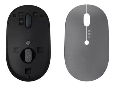 Lenovo Go Multi-Device, Molempikätinen, Optinen, RF Wireless + Bluetooth, 2400 DPI, Musta, Harmaa