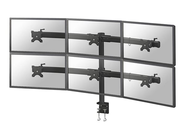 Neomounts FPMA-D700D6 - Monteringssett - full bevegelse - for 6 LCD-skjermer - svart - skjermstørrelse: 19"-27" - klemmemonterbar, skrivebordsmonte...