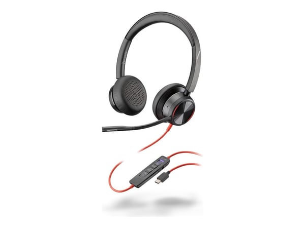 HP Poly Blackwire 8225 - Blackwire 8200 series - hodesett - on-ear - kablet - aktiv støydemping - USB-C - svart - Certified for Microsoft Teams, UC...