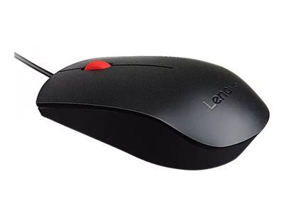Lenovo Essential - Mus - høyre- og venstrehåndet - optisk - 3 knapper - kablet - USB - svart