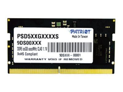 Patriot Signature Line - DDR5 - modul - 16 GB - SO DIMM 262-pin - 4800 MHz / PC5-38400 - CL40 - 1.1 V - ej buffrad - on-die ECC