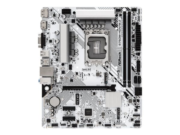 ASRock B760M-HDV/M.2 - Hovedkort - micro ATX - LGA1700-sokkel - B760 Chipset - USB-C 3.2 Gen 1, USB 3.2 Gen 1 - 2.5 Gigabit LAN - innbygd grafikk (...
