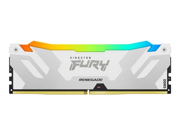 Kingston FURY Renegade RGB - DDR5 - modul - 32 GB: 1 x 32 GB - DIMM 288-pin - 6400 MT/s / PC5-51200 - CL32 - 1.1 V - ej buffrad - on-die ECC - vit,...
