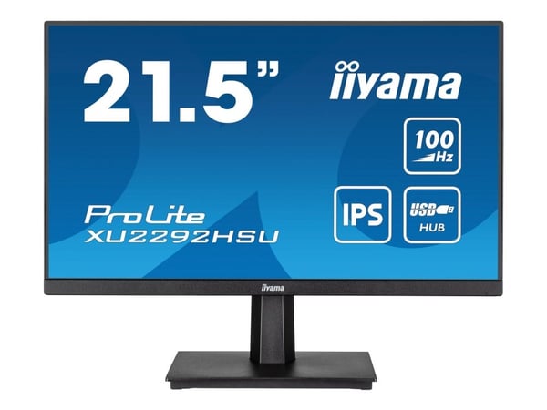 iiyama ProLite XU2292HSU-B6 - LED-skjerm - 22" (21.5" synlig) - 1920 x 1080 Full HD (1080p) @ 100 Hz - IPS - 250 cd/m² - 1000:1 - 0.4 ms - HDMI, Di...