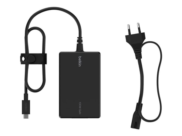 Belkin Connect USB-C Core - Strømadapter - GaN-teknologi - 100 watt - PD (USB-C) - svart