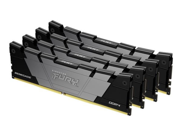 Kingston FURY Renegade - DDR4 - sett - 32 GB: 4 x 8 GB - DIMM 288-pin - 3600 MT/s / PC4-28800 - CL16 - 1.2 V - ikke-bufret - ikke-ECC - svart