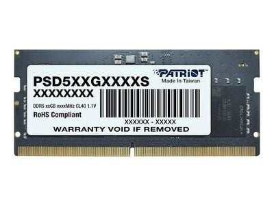 Patriot Signature Line - DDR5 - modul - 8 GB - SO DIMM 262-pin - 5600 MT/s / PC5-44800 - CL46 - 1.1 V - ej buffrad - on-die ECC