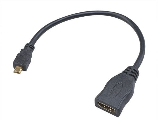 Akasa HDMI Micro - HDMI-kabel 0,2 m svart (AK-CBHD09-25BK)