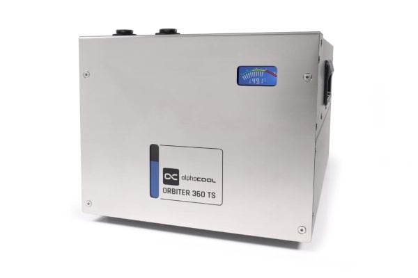 Alphacool ES Orbiter 360 TS, Alt-i-ett væskekjøler, 2500 RPM, 83,3 m³/t, Sort, Sølv