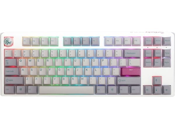 Ducky One 3 TKL, Tenkeyless (80 - 87og), Koblet med ledninger (ikke trådløs), USB, Mekanisk nøkkelbryter, RGB LED, Sølv