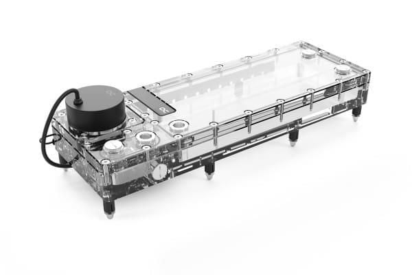 Alphacool Core - Væskekjølesystempumpe og -beholder - flat, 360 right with VPP Apex - svart, gjennomsiktig
