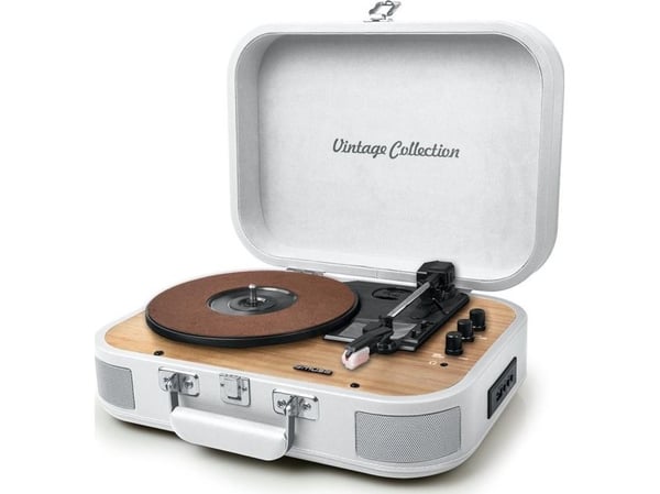 Muse MT-201 WW, Automaattinen, Valkoinen, 45,75,33 RPM, Rotaatio, 3,5 mm, 10 W