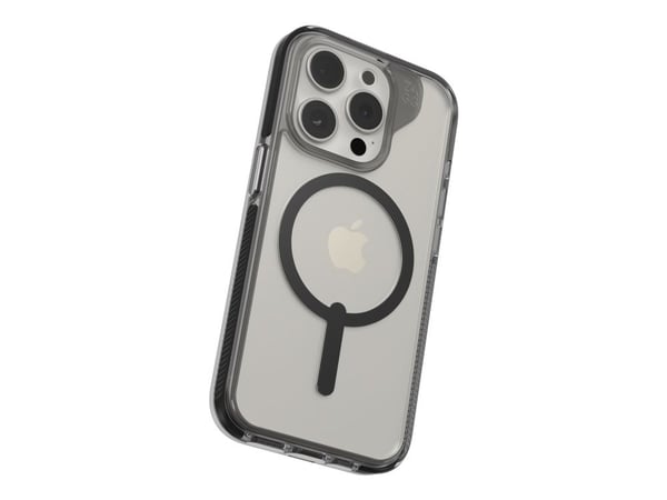 Zagg Santa Cruz Snap - Baksidedeksel for mobiltelefon - MagSafe-samsvar - svart, gjennomsiktig - for Apple iPhone 15 Pro