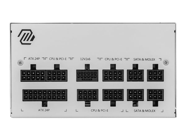 MSI MAG A850GL PCIE5 WHITE - Strømforsyning (intern) - ATX12V 3.0/ EPS12V - 80 PLUS Gold - AC 100-240 V - 850 watt - aktiv PFC - hvit