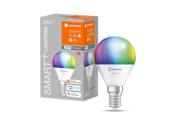 LEDVANCE SMART+ - LED-lyspære - form: P46 - E14 - 4.9 W (ekvivalent 40 W) - klasse F - RGBW-lys - 2700-6500 K - hvit