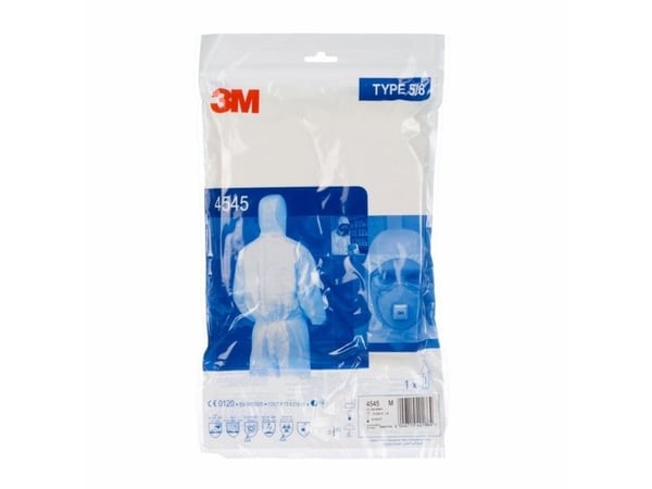 3M 4545, Hvit, L, Voksen, Unisex, Glidelås, Front