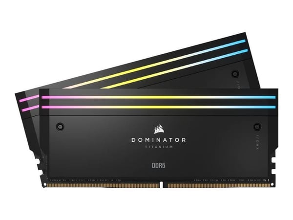 CORSAIR Dominator Titanium RGB - DDR5 - sett - 64 GB: 2 x 32 GB - DIMM 288-pin - 6000 MHz / PC5-48000 - CL30 - 1.4 V - ikke-bufret - svart