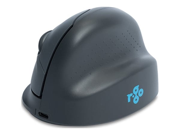 R-Go Vertical mouse HE Basic - Vertikal mus - ergonomisk - høyrehendt - optisk - 3 knapper - trådløs - Bluetooth 5.0 - svart