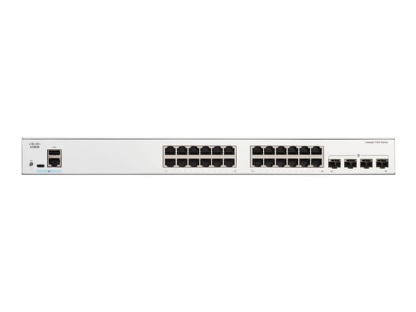 Cisco Catalyst 1200-24T-4G - Switch - L3 - smart - 24 x 10/100/1000 + 4 x Gigabit SFP - rackmonterbar