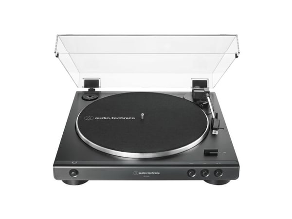 Audio-Technica AT-LP60X, Beltedrevet platespiller, Fullautomatisert, Sort, V-belte, Aluminium, 33 1/3,45 RPM