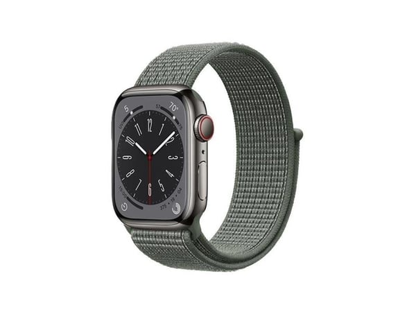Crong CRG-44NLB-MGN, Klokkereim, Apple, Apple Watch Series 1/2/3/4/5/6/7/8/9/SE/ULTRA/ULTRA 2, Nylon, Grønn