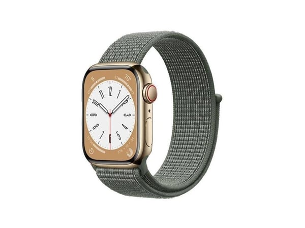 Crong CRG-44NLB-MGN, Klokkereim, Apple, Apple Watch Series 1/2/3/4/5/6/7/8/9/SE/ULTRA/ULTRA 2, Nylon, Grønn